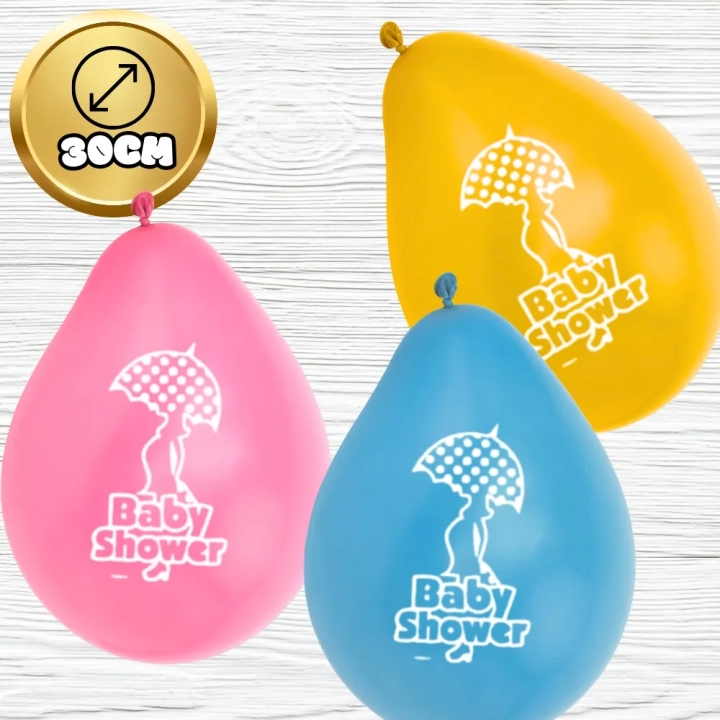 DUŻE BALONY BABY SHOWER PRZYJĘCIE 8 SZT 30 CM NARODZINY DZIECKA