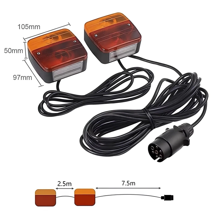Komplet świateł tylnych CarBeam T12V 7 PIN kabel 7+2m 5 trybów pracy