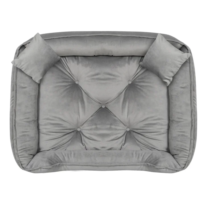 Legowisko dla psa kojec 75x65 cm welur szary