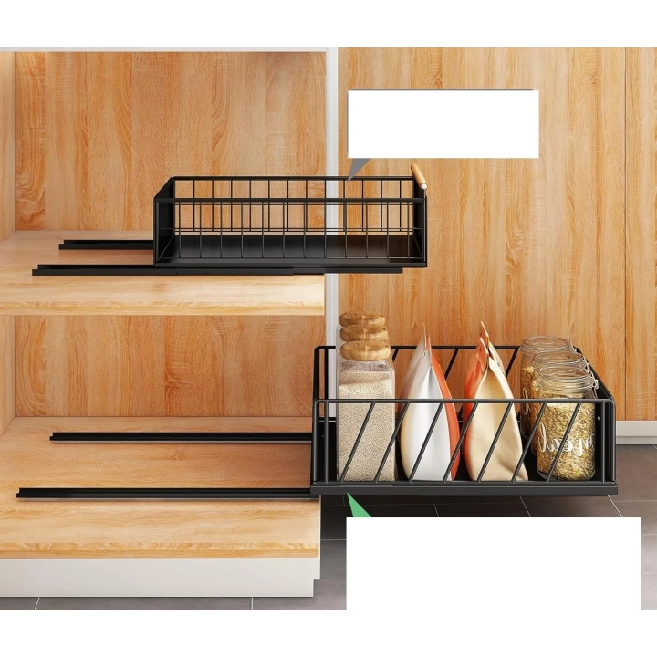 Organizer wysuwany do szafki kuchennej Kitstorack 40x25x16 cm z uchwytem