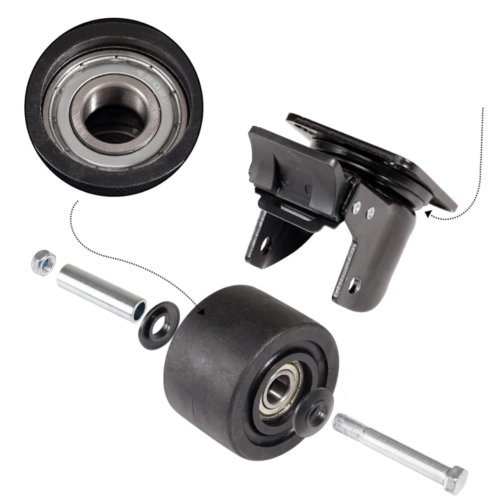 Rolki z hamulcem W B D WEIBIDA 4 x 100 mm, nośność 3000 kg, 4 sztuki
