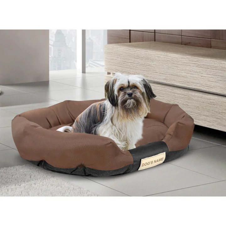 Legowisko dla psa 115x95 cm personalizowane wodoodporne brązowe