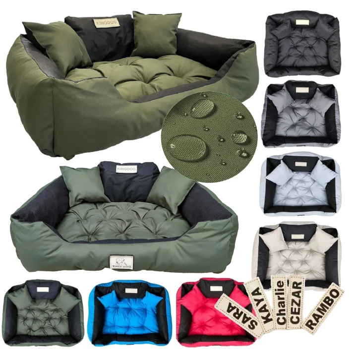 Legowisko dla psa kojec KINGDOG 115x95 cm personalizowane wodoodporne zielone