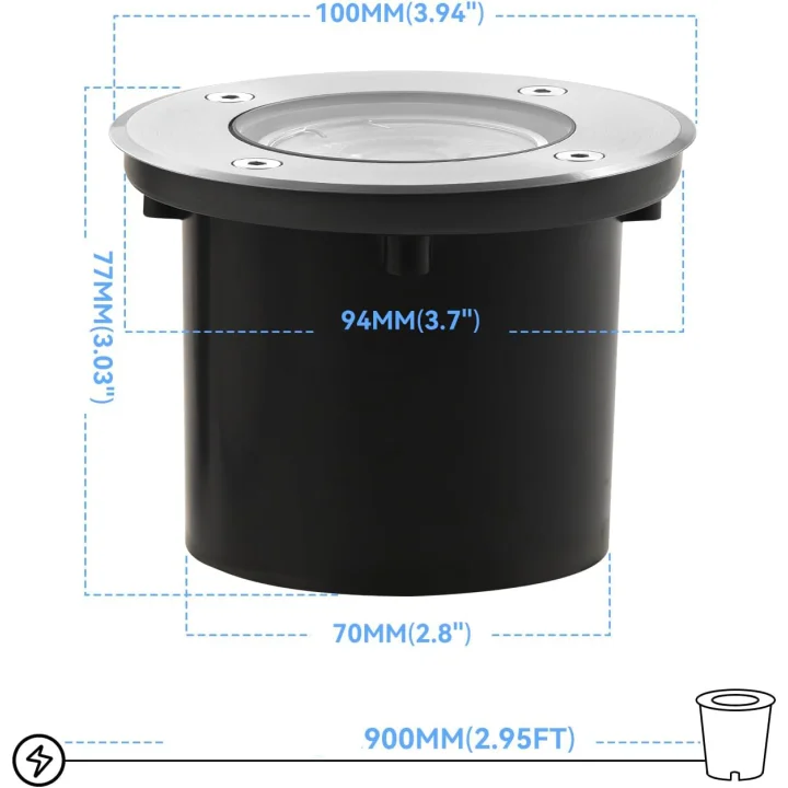 Lampa ogrodowa LED ciepła biała Goodia MDD-3W IP65 oświetlenie zewnętrzne 4 szt.