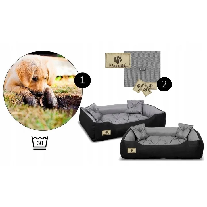 Legowisko dla psa kojec PRESTIGE 115x95 cm wodoodporne szare