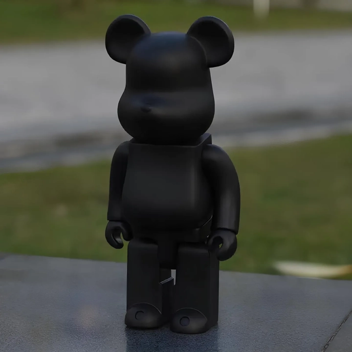Miś Bearbrick 400% figurka do wnętrza 28cm czarny kolekcjonerska statuetka artystyczna do stylowych wnętrz