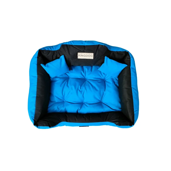 Legowisko dla psa kojec KINGDOG 75x65 cm personalizowane wodoodporne niebieskie
