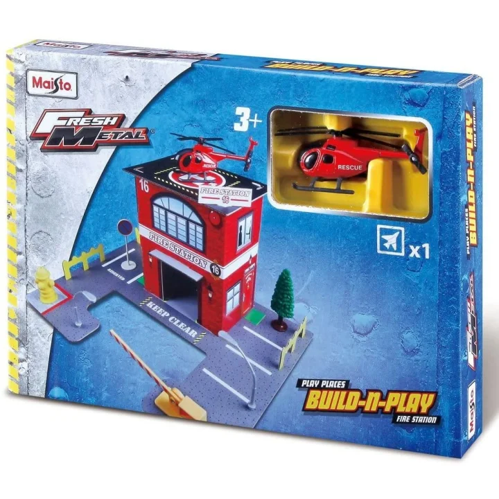 Maisto Build N Play Straż Pożarna z Helikopterem