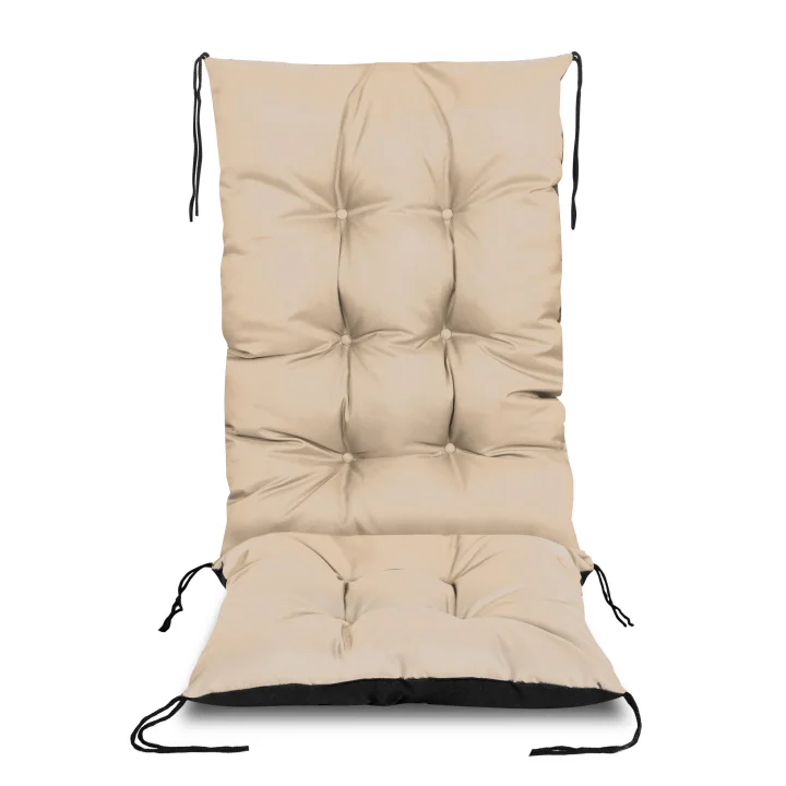 Poduszka ogrodowa 50x50x80 cm na krzesło wodoodporna beżowa