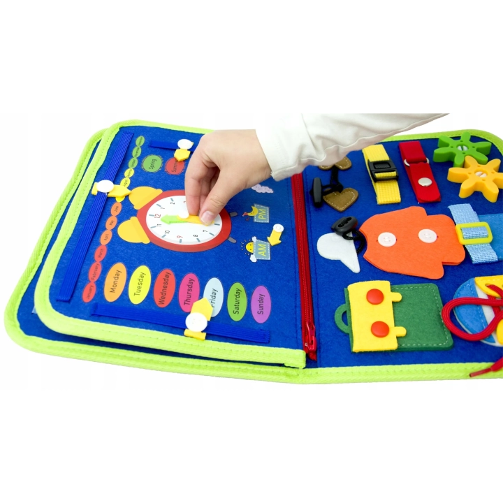 LT520 TABLICA MANIPULACYJNA DINOZAUR MONTESSORI KSIĄŻKA 3D SENSORYCZNA