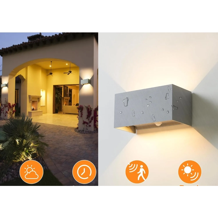 Zewnętrzna lampa CELAVY CE-1006C LED z czujnikiem ruchu lampa elewacyjna wodoodporna do ogrodu