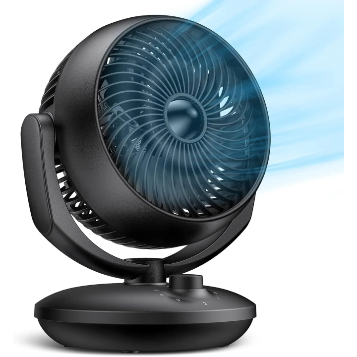 Wentylator stołowy cichy FTOTHH XD-1589F 22dB 3 prędkości regulacja 90° 3D turbo czarny