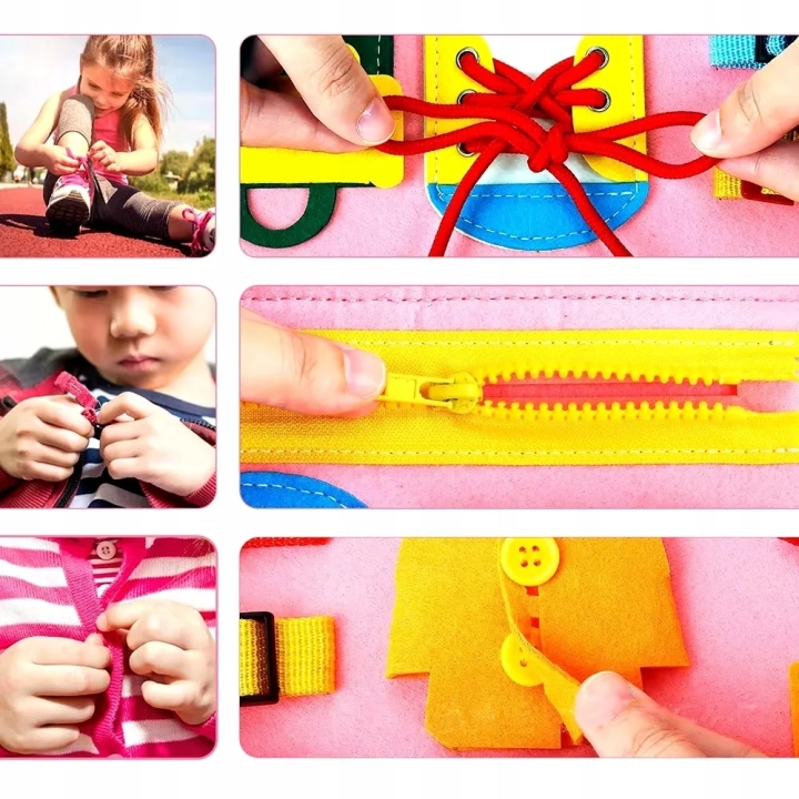 TABLICA SENSORYCZNA SYRENKA MONTESSORI MANIPULACYJNA KSIĄŻKA 3D