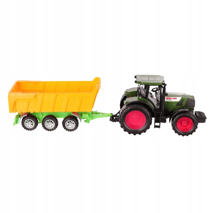TRAKTOR Z PRZYCZEPĄ KIPER WYWROTKA OTWIERANA PRZYCZEPA 54 cm