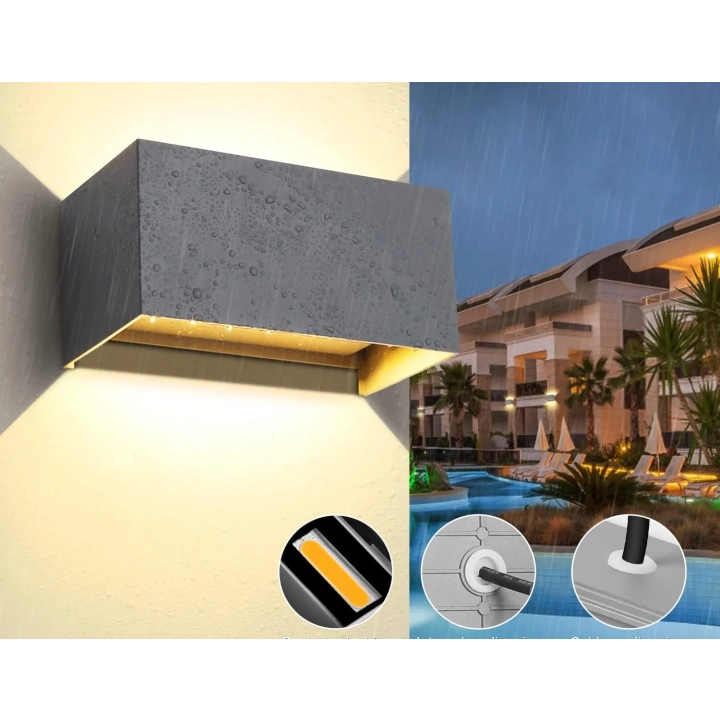 Lampy LED Kingwen 20 W 3000 K IP65 szare zestaw 2 szt.