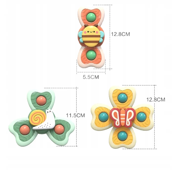 LT502 ZESTAW 3 SPINNERÓW DO ZABAWY SPINNER Z PRZYSSAWKĄ IDEALNE W PODRÓŻY
