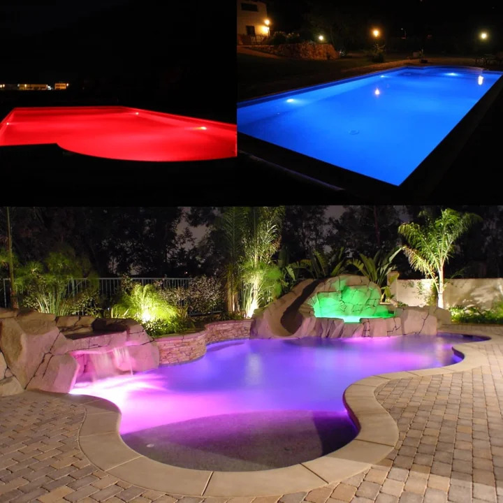 Reflektor basenowy LED LyLmLe PAR56 35 W RGB IP68 pilot 12 V AC POWYSTAWOWY