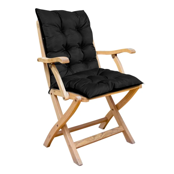 Poduszka ogrodowa 50x50x80 cm na krzesło wodoodporna czarna