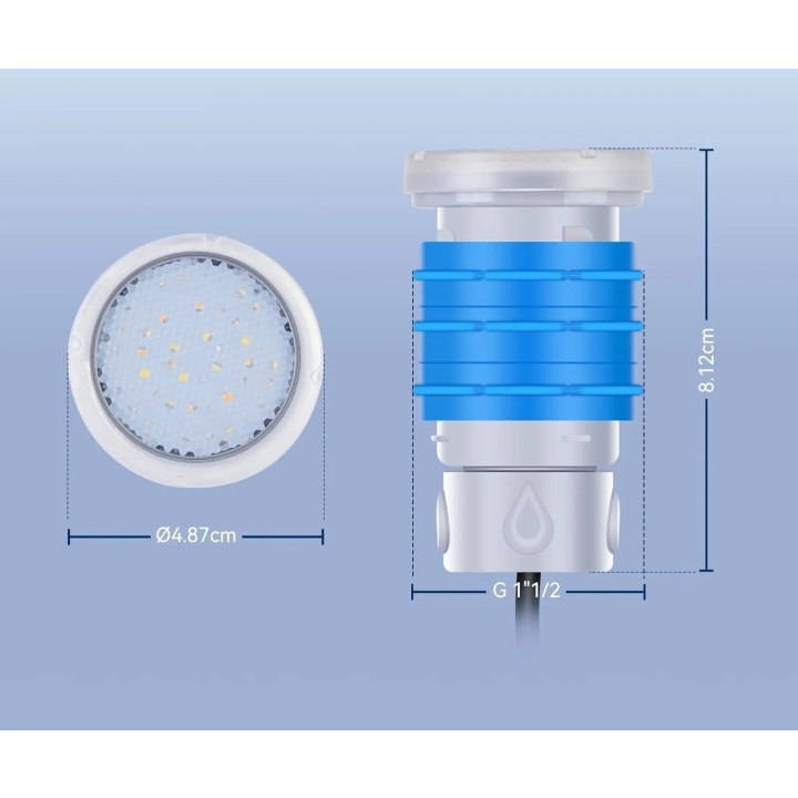 Lampa basenowa mini LED LyLmLe PL06-CS6W(A)-D 6W RGB IP68 12V z pilotem 2 szt.