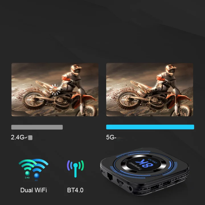 TV Box Allwinner H618 Android 12 WiFi podwójne 8K 4K BT sterowanie głosem