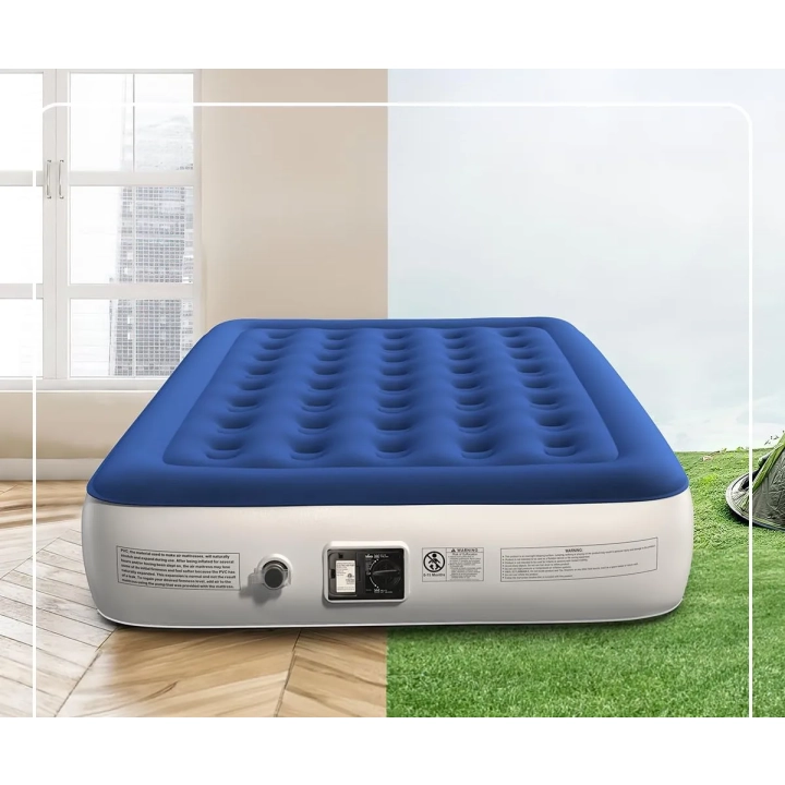 PO NAPRAWIE Materac dmuchany iDOO Model I-C-018, 203x152x33cm, niebieski