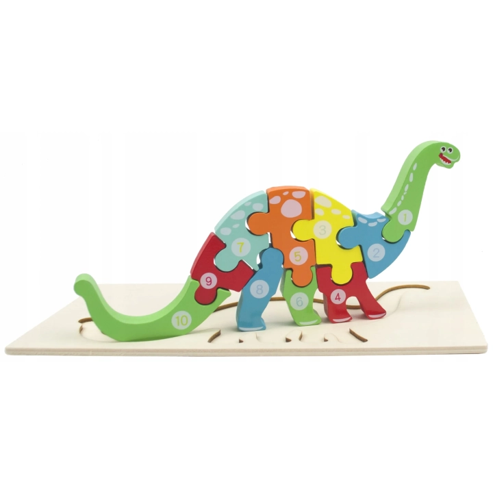 LT427 PUZZLE EDUKACYJNE DINOZAUR 3D MONTESSORI DREWNIANE PUZZLE