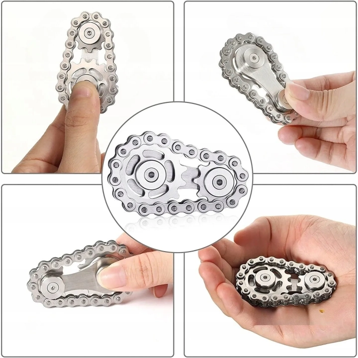 Fidget Spinner Koło Łańcuchowe Koło Zamachowe antystresowa zabawka z łożyskiem metalowa konstrukcja i płynny ruch