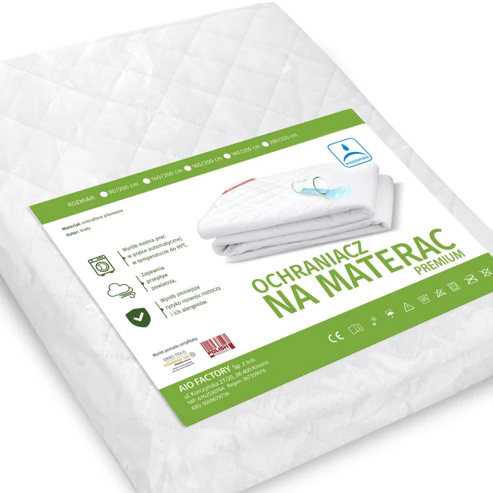Nakładka / ochraniacz na materac wodoodporna pikowana ultradźwiękowo premium 90x200cm biała