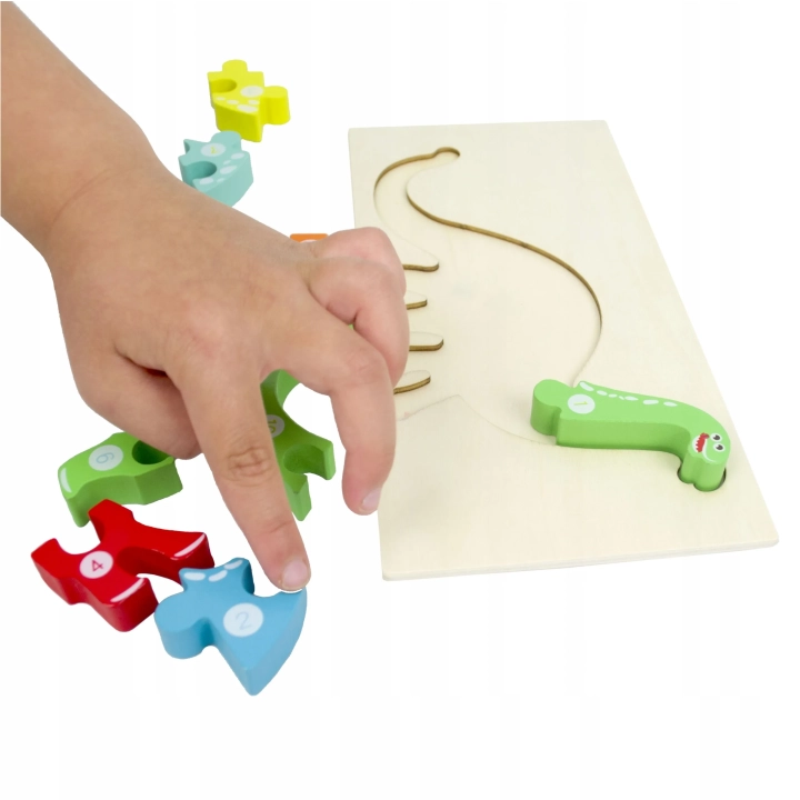 LT427 PUZZLE EDUKACYJNE DINOZAUR 3D MONTESSORI DREWNIANE PUZZLE