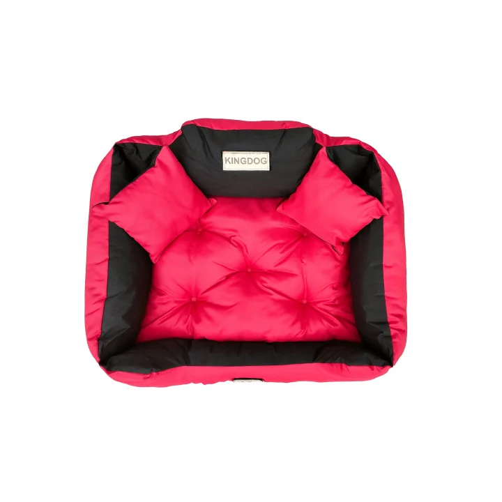 Legowisko dla psa kojec KINGDOG 130x105 cm personalizowane wodoodporne czerwone