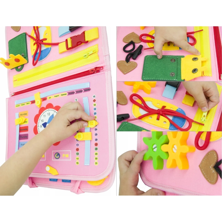 TABLICA SENSORYCZNA SYRENKA MONTESSORI MANIPULACYJNA KSIĄŻKA 3D