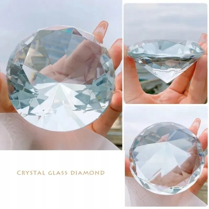 Diament ze szkła kryształowego K9 Kryształ dekoracyjny diament K9 z przezroczystego szkła, idealny do wystroju wnętrz