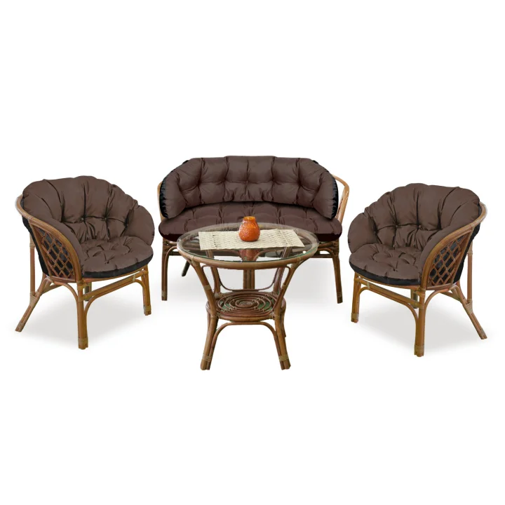 Poduszka ogrodowa 122x40 cm na krzesło huśtawkę wiszącą bocianie gniazdo wodoodporna brązowa