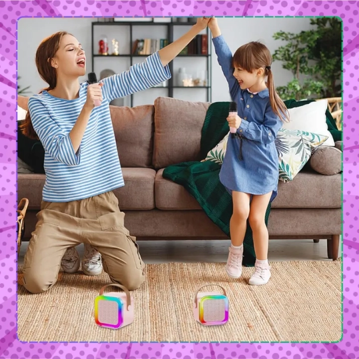 GŁOŚNIK PRZENOŚNY BEZPRZEWODOWY BLUETOOTH KARAOKE Z MIKROFONEM USB RGB v