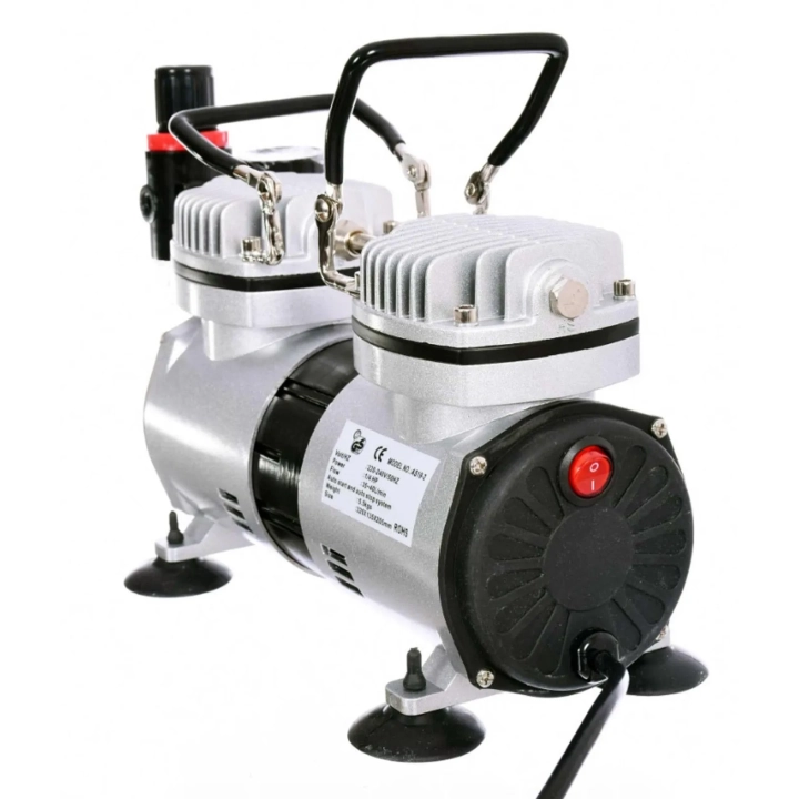 Wydajny 40l/min Kompresor AS19-2 do Aerografu DWA TŁOKI Auto Stop 5,5bar