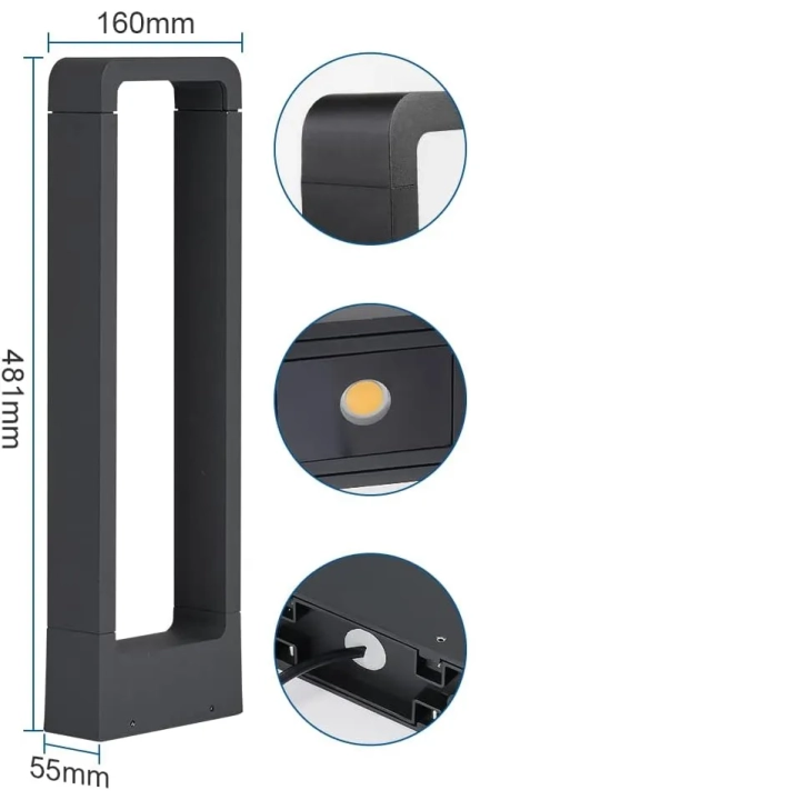 Lampa Ogrodowa Shuniu LED 7W 3000K 48cm zewnętrzne oświetlenie ścieżek