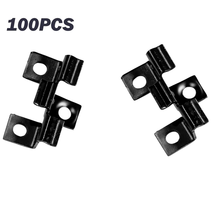 Klipsy tarasowe montażowe TWSOUL WPC 6.5 mm czarne ze stali nierdzewnej, 100 szt