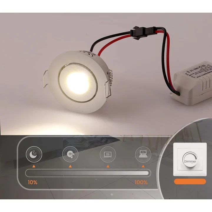 Reflektory wpuszczane mini JOYINLED 3W 3000K ciepła biel 10szt. POWYSTAWOWY
