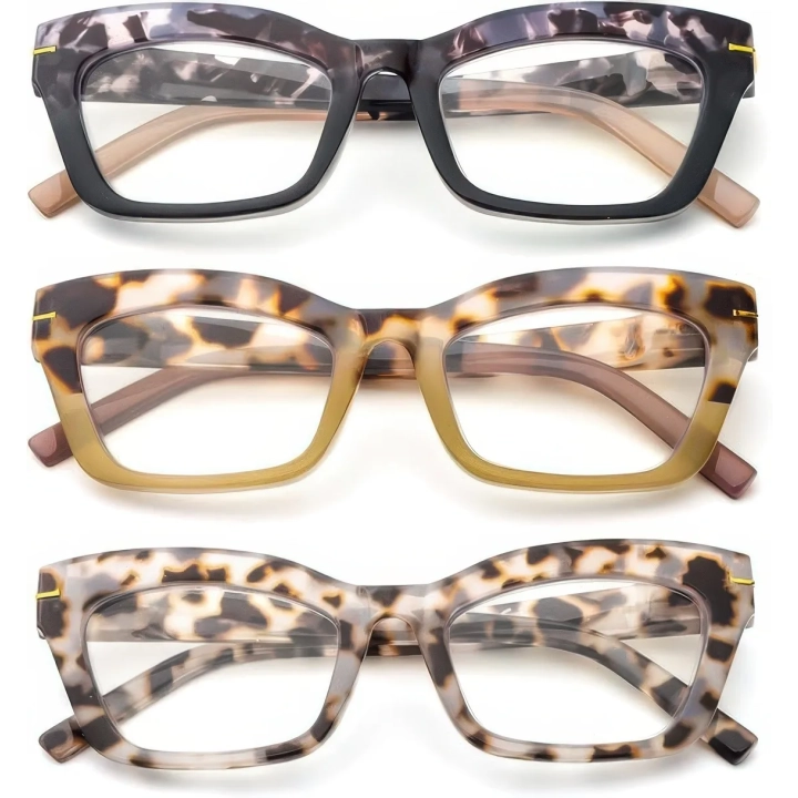 Okulary do czytania kollyseek 3 szt. Cat Eye retro dla kobiet +1.00
