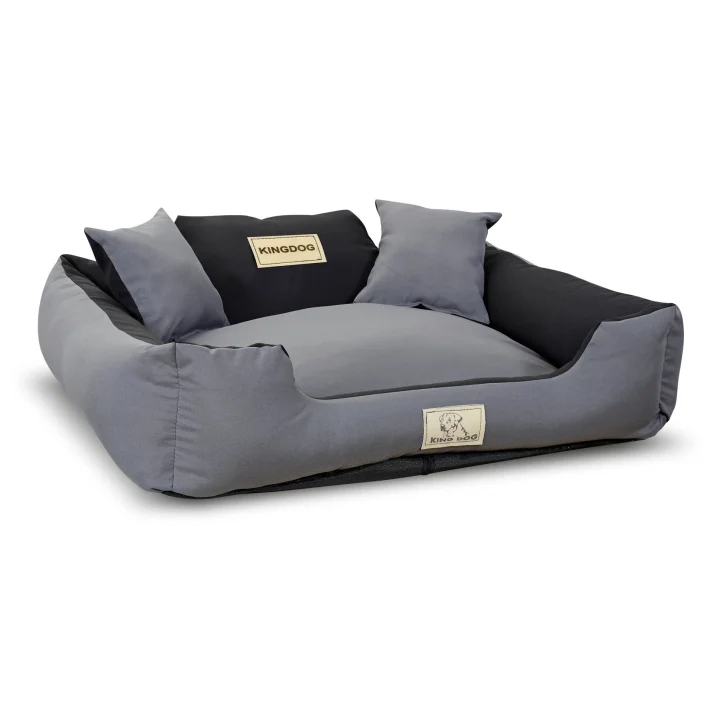 Legowisko dla psa kojec KINGDOG MM43 100x75 cm personalizowane rozbieralne antyslip ciemnoszare