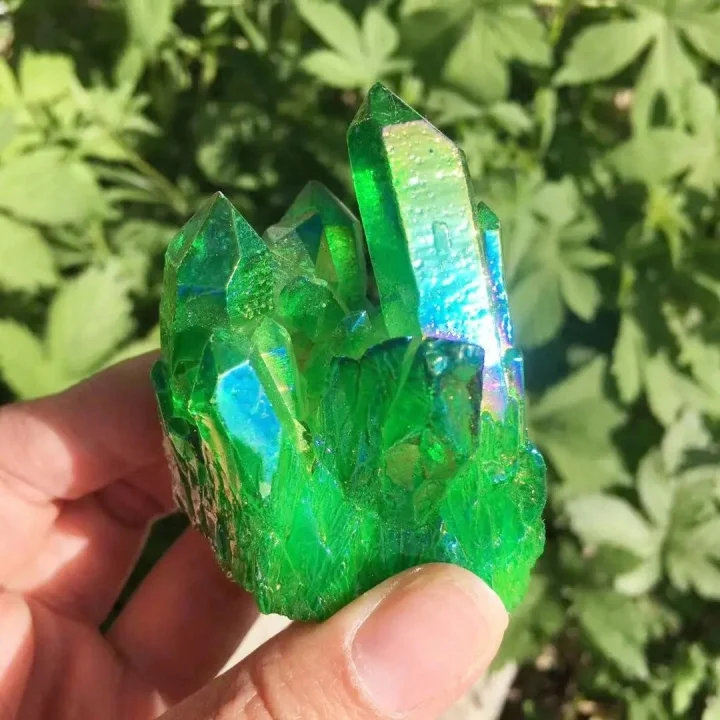 Zielony kwarc kamienny 70g Naturalny kamień kwarcowy zieloną powłoką Mineralny Prazem Kształt może różnić