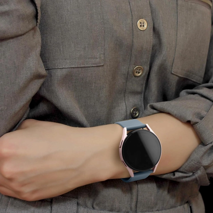 Pasek do zegarka do Amazfit GTS 2/3/4 Mini silikonowy 20 mm stalowy niebieski