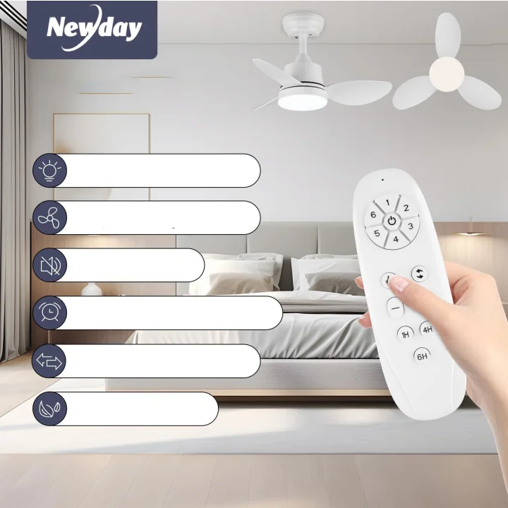 Wentylator sufitowy z oświetleniem LED Newday 61cm pilot biały POWYSTAWOWY