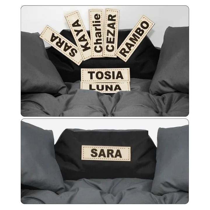 Legowisko dla psa kojec KINGDOG 55x45 cm personalizowane wodoodporne niebieskie