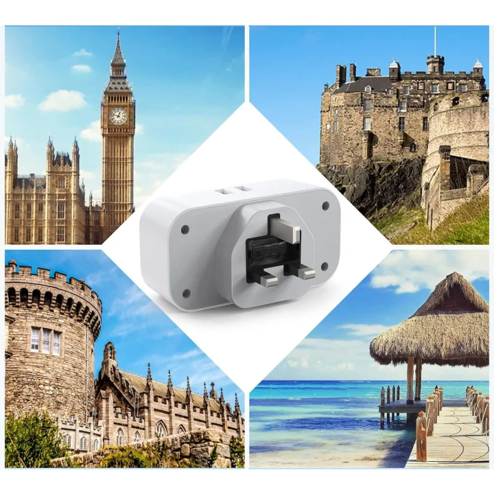 Adapter TESSAN TS-321-UK Wtyczka, 4 w 1 Wtyczka UK, z 2 gniazdami i 2 USB
