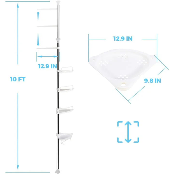 Półka łazienkowa Greensen 4-poziomowa stal nierdzewna 105-310cm POWYSTAWOWY