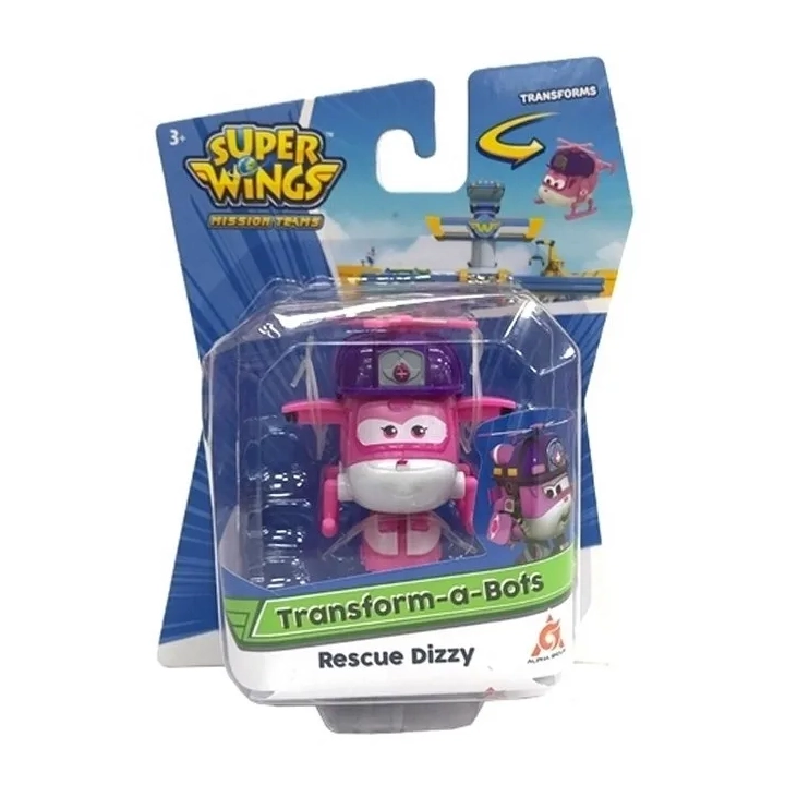 Super Wings robot transform Dizzy Rescue 5cm