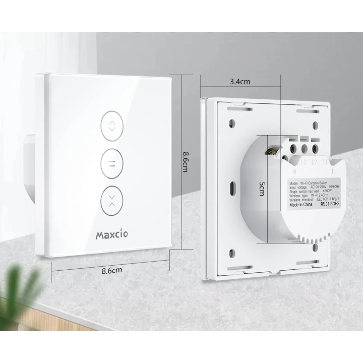 Przełącznik do żaluzji WiFi IP20 600W 240V Maxcio inteligentny sterownik rolet