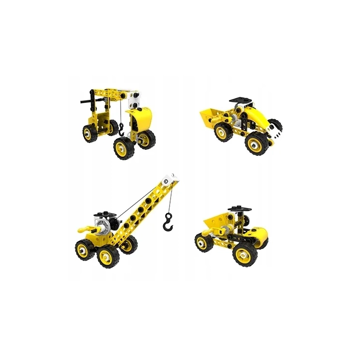 KREATYWNY ZESTAW KLOCKI KONSTRUKCYJNE 8W1 MASZYNY BUDOWLANE DO SKRĘCANIA