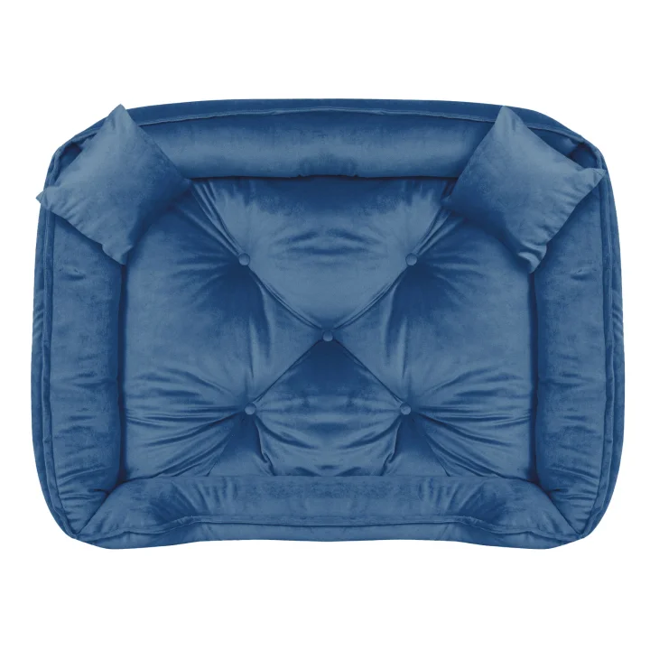 Legowisko dla psa kojec 100x75 cm welur niebieskie